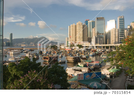 1 June 2007 boats parking in Causeway Bay Typhoon hong kong 70315854