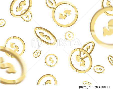 散らばるコインの背景素材_$ドルdollar 散らばるコインの背景素材_$ドルdollar 70316611
