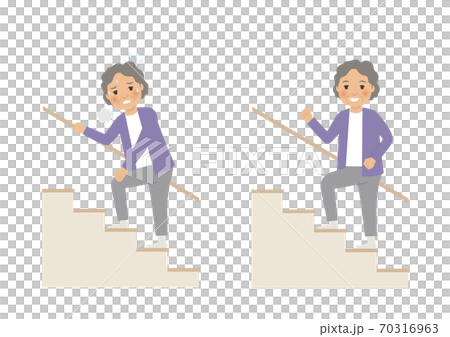 シニア階段おばあちゃんロコモ 70316963