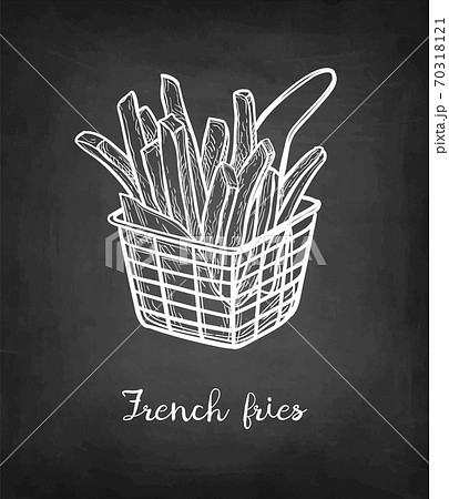 Chalk Sketch Of French Friesのイラスト素材