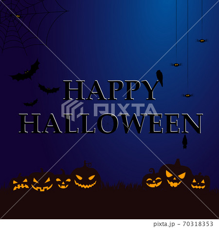 Scary Gloomy Dark Blue Halloween Background のイラスト素材