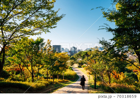 Autumn of Namsan park Baekbeom plaza in Seoul, Korea 70318659