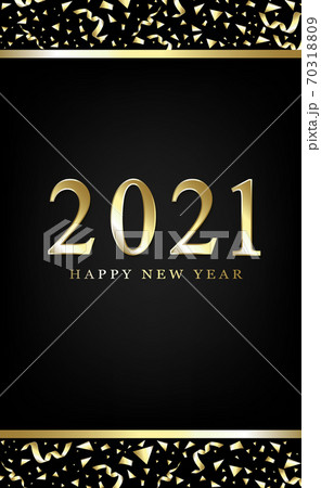 Golden numbers 2021s new year wishes - illustration 70318809