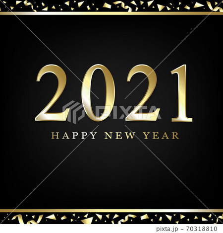 Golden numbers 2021s new year wishes - illustration 70318810