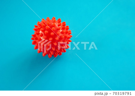 on blue model of Coronavirus disease COVID-19 on blue model of Coronavirus disease COVID-19 70319791