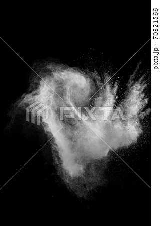 White powder explosion cloud against black background.White dust particles splash. White powder explosion cloud against black background.White dust particles splash. 70321566