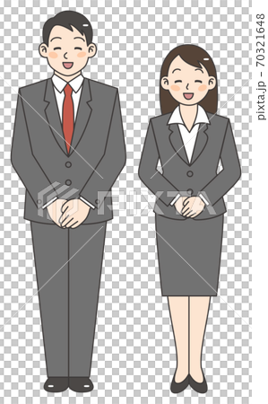 Men and women in suits greeting with a smile 70321648