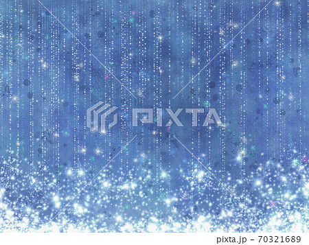 幻想的で絵本の様な可愛い光の雨のイラスト素材
