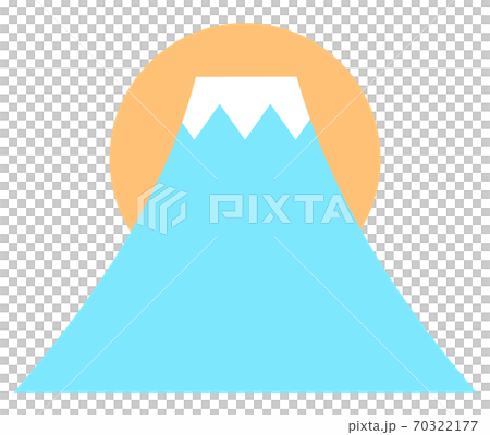 富士山主線なしベタ塗りパステルカラーシンプルイラスト 70322177