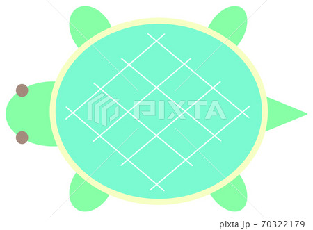 カメ主線なしベタ塗りパステルカラーシンプルイラスト 70322179