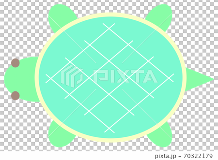 カメ主線なしベタ塗りパステルカラーシンプルイラスト 70322179