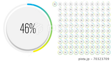 Set of circle percentage diagrams from 0 to 100 70323709