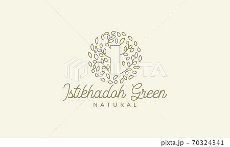 initial I or letter I with leaf plant ornament on circle luxury modern logo vector icon illustration design initial I or letter I with leaf plant ornament on circle luxury modern logo vector icon illustration design 70324341
