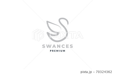 Initial S or letter S for swan minimalist logo vector icon illustration design 70324362