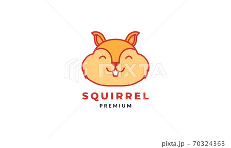squirrel smile head face cute logo vector icon illustration design 70324363