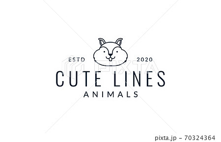 squirrel smile head face line cute logo vector icon illustration design squirrel smile head face line cute logo vector icon illustration design 70324364