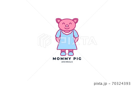 mother pig with dress cute cartoon vector illustration design mother pig with dress cute cartoon vector illustration design 70324393