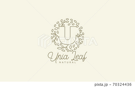 initial U or letter U with leaf ornament on circle luxury modern logo vector icon illustration design initial U or letter U with leaf ornament on circle luxury modern logo vector icon illustration design 70324436