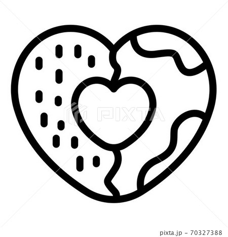 Heart cookie icon, outline style 70327388
