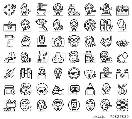 Beauticianicons set, outline style 70327389