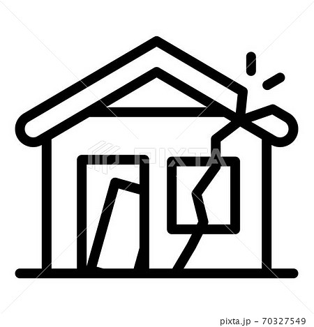 Destroyed house icon, outline style Destroyed house icon, outline style 70327549