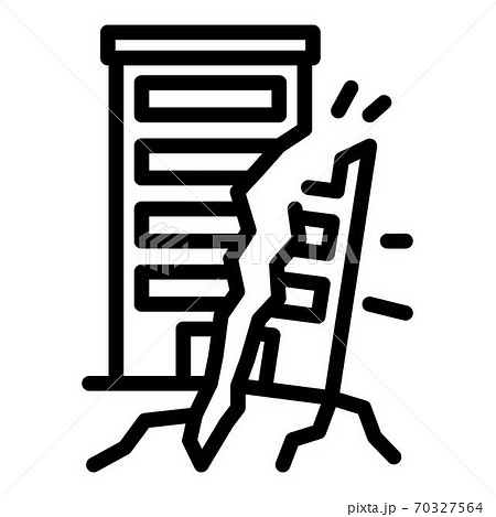 Broken landslide building icon, outline style Broken landslide building icon, outline style 70327564