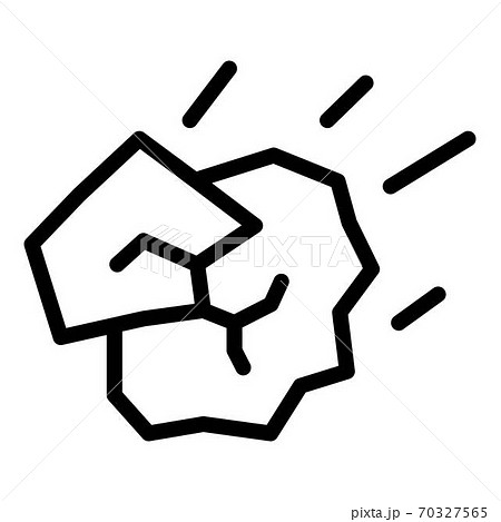 Stone landslide icon, outline style 70327565