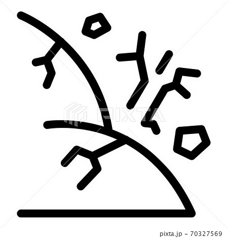 Ground landslide icon, outline style 70327569