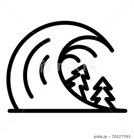 Disaster tsunami icon, outline style 70327593