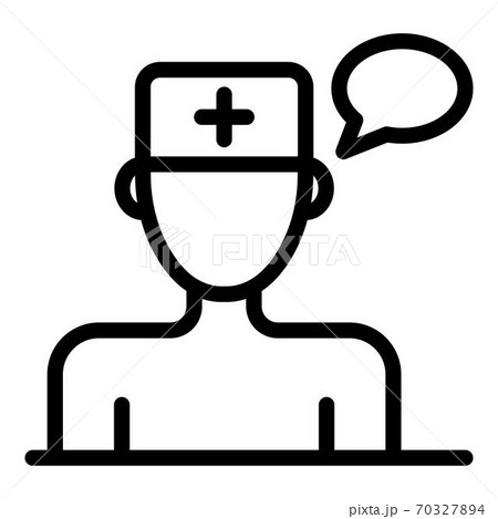 Family doctor chat icon, outline style 70327894