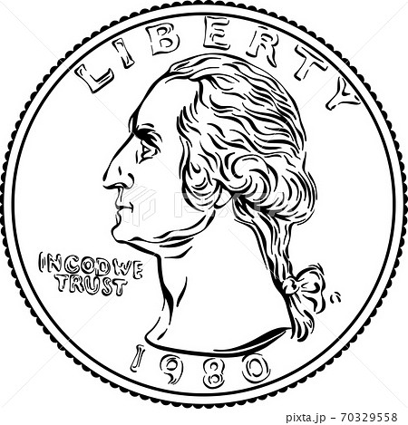 American money Washington quarter 25 cent coin 70329558