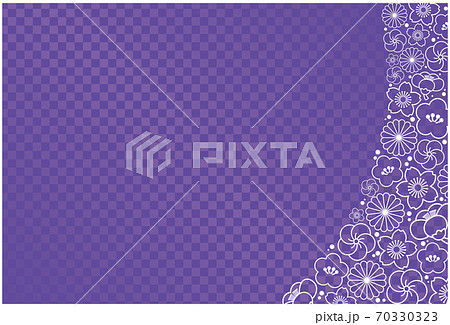 年賀状素材 和柄背景 花 紫 和柄 和風のイラスト素材