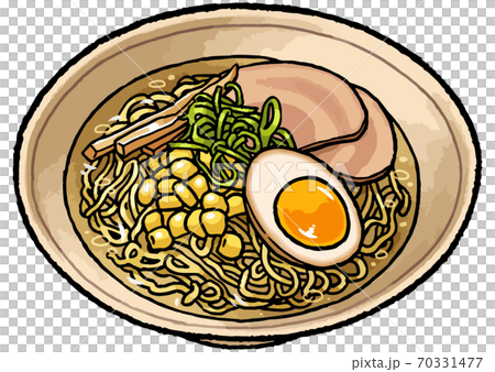 手描き食べ物イラスト 塩ラーメンのイラストのイラスト素材