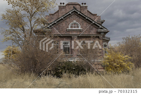 Abandoned haunted house refuge of spirits 3d illustration 70332315