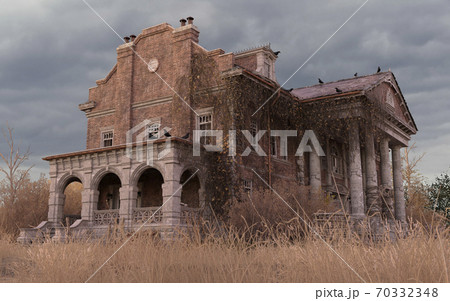 Abandoned haunted house refuge of spirits 3d illustration 70332348