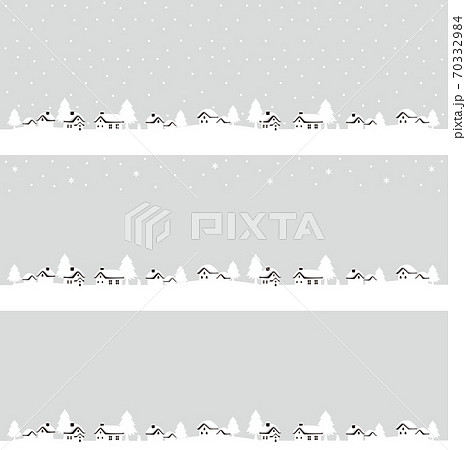 冬景色 クリスマス バナー セットのイラスト素材