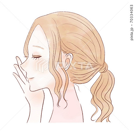 A Profile Of A Woman Who Closes Her Eyes Stock Illustration