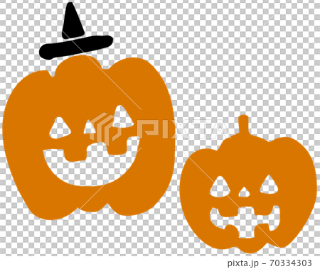 シンプルなハロウィンのかぼちゃイラストのイラスト素材
