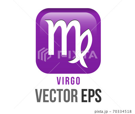 The isolated vector gradient purple Virgo astrological sign icon in the Zodiac, represents Maiden 70334518