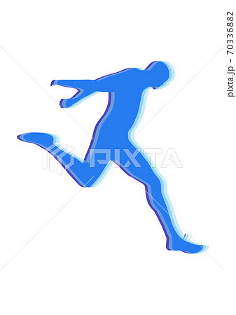 短距離走男性ゴール画像のイラスト素材