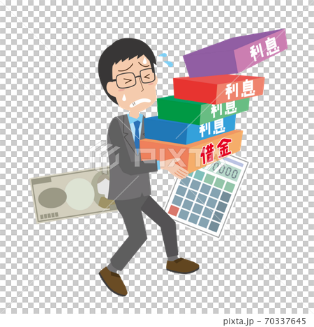 借金の利息に困る男性 借金の利息に困る男性 70337645