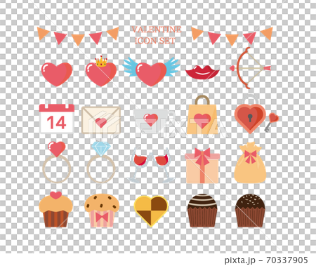 Valentine's vector illustration heart icon set Valentine's vector illustration heart icon set 70337905