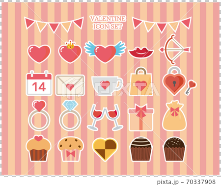 Valentine's vector illustration heart icon set Valentine's vector illustration heart icon set 70337908
