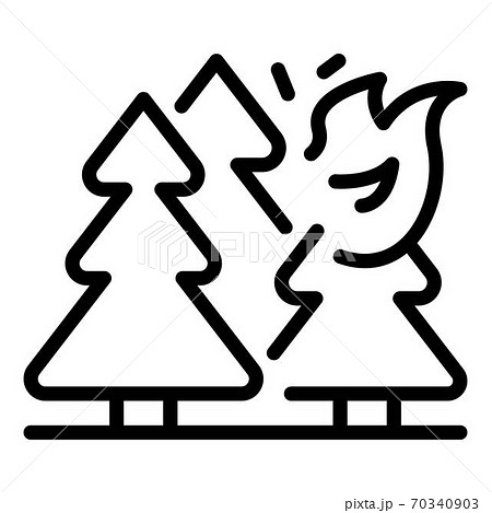 Mountain forest wildfire icon, outline style Mountain forest wildfire icon, outline style 70340903