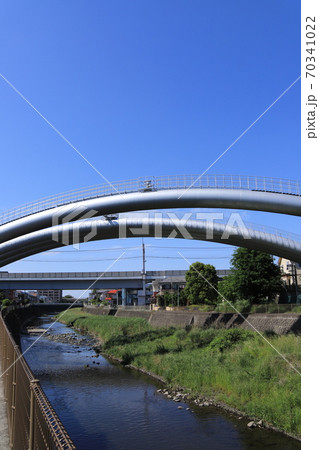境川と青空（撮影場所：神奈川県大和市） 70341022
