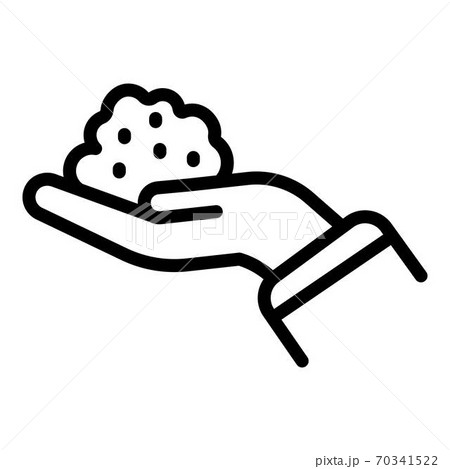 Sugar in hand icon, outline style 70341522