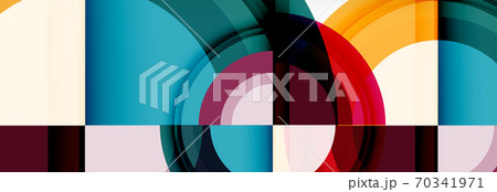 Round shapes, triangles and circles. Modern abstract background 70341971