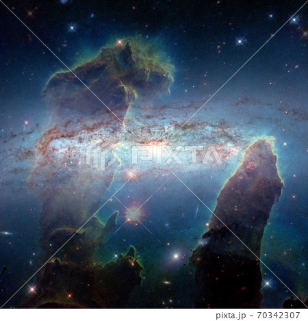 Nebula and stars in cosmos space. Elements of this image furnished by NASA Nebula and stars in cosmos space. Elements of this image furnished by NASA 70342307