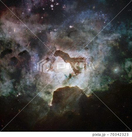 Nebula and stars in cosmos space. Elements of this image furnished by NASA 70342323