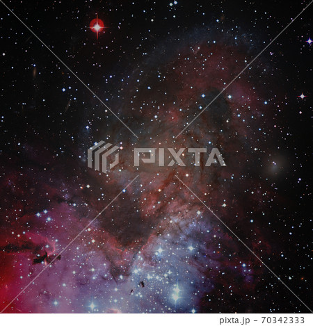 Nebula and stars in cosmos space. Elements of this image furnished by NASA 70342333